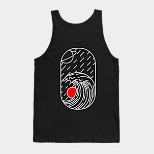 Kanagawa wave red sun Tank Top